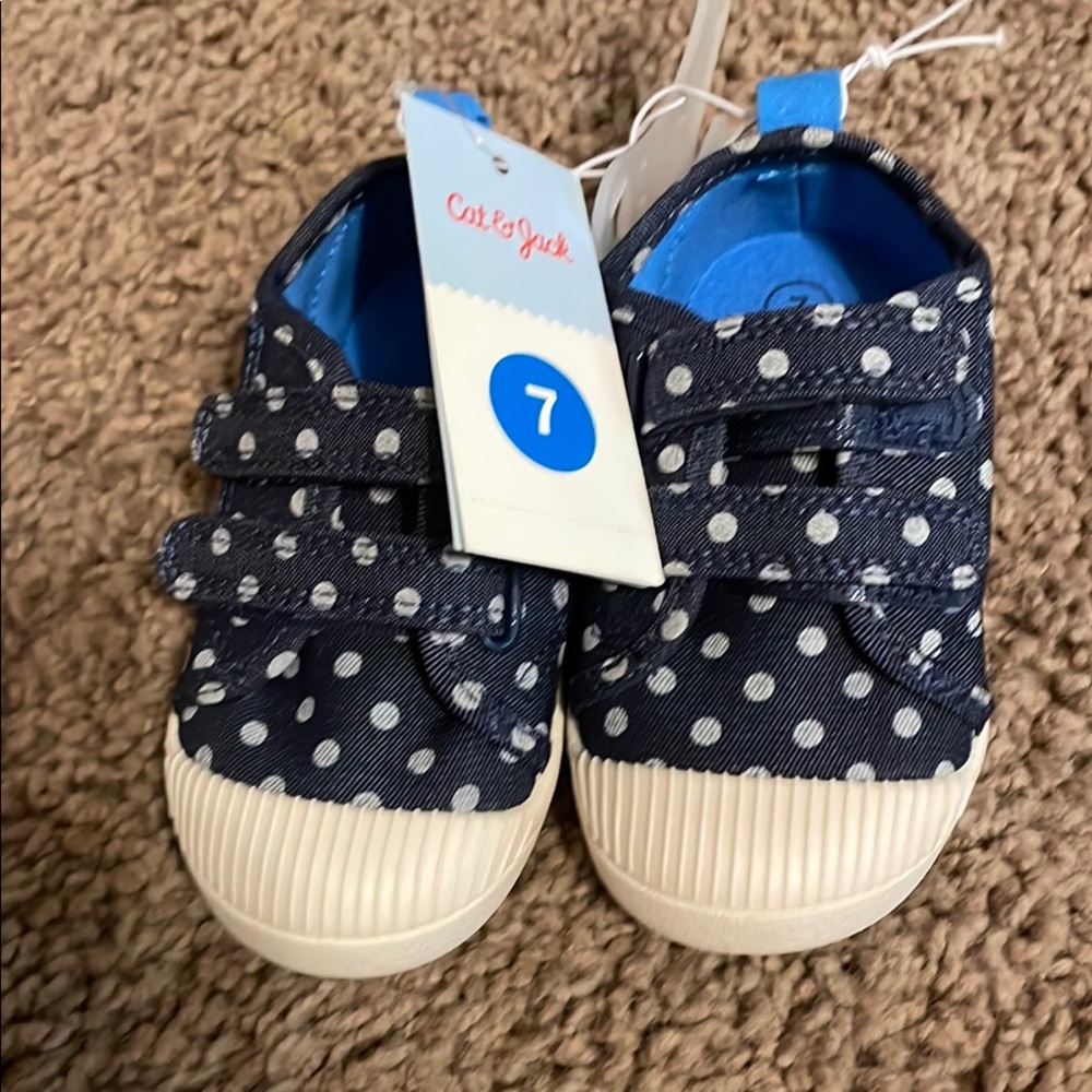 Cat & Jack Blue and White Slip-On Sneakers
